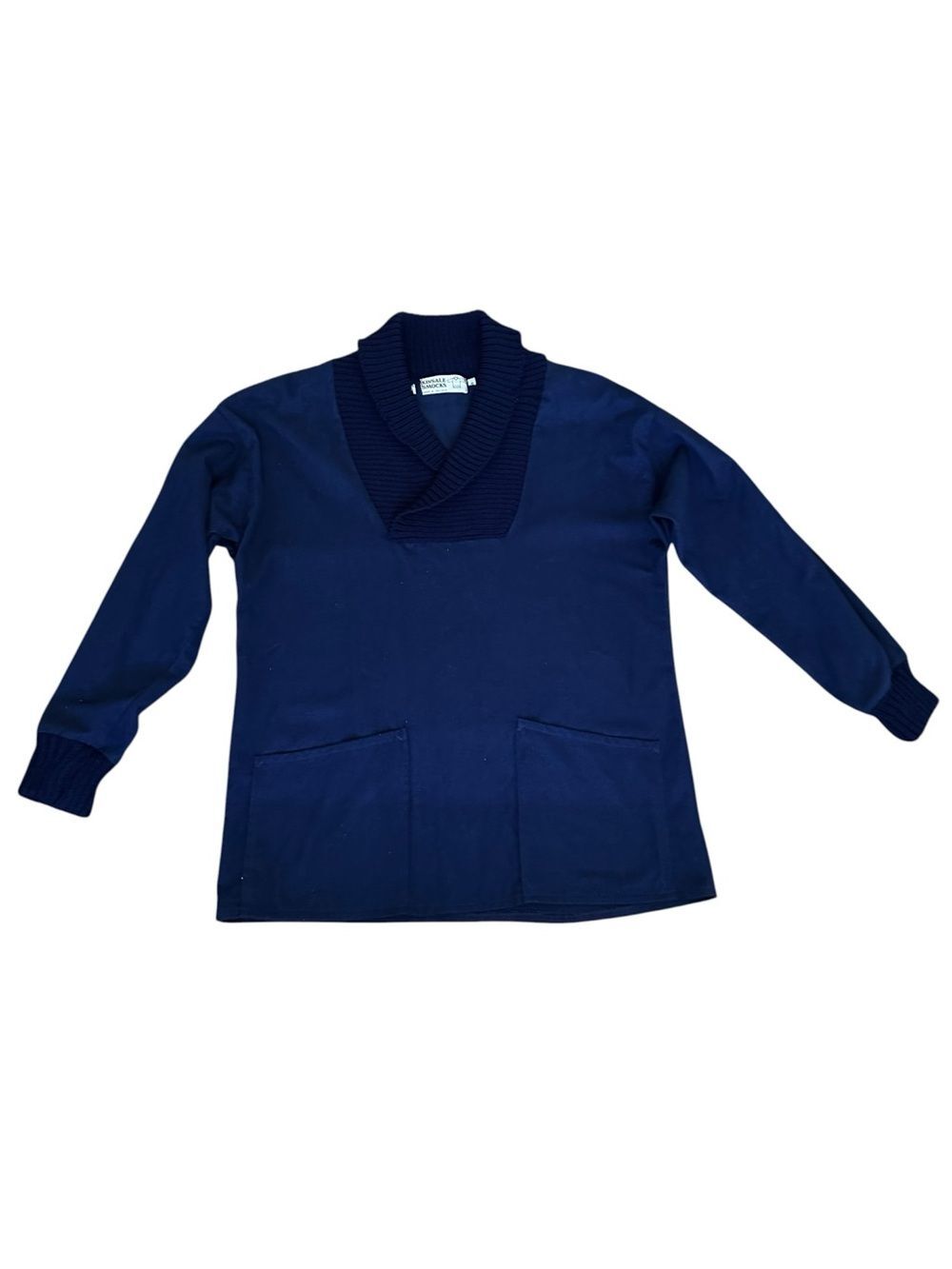 Vintage Kinsale Smocks Navy Blue Cotton Fisherman Pullover Jacket Size S